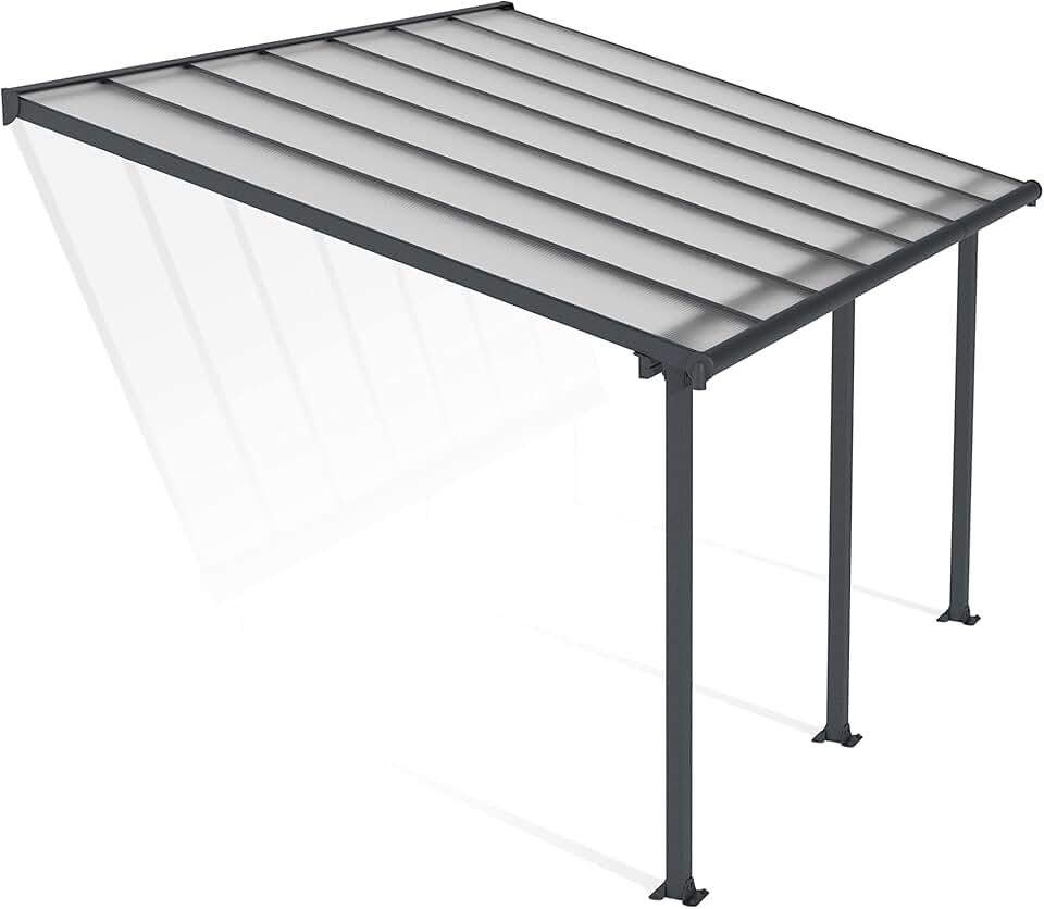bleujardin by bleujardin - Olympia - 12.8m² - aluminium & polycarbonate, terrasse élégante, gris