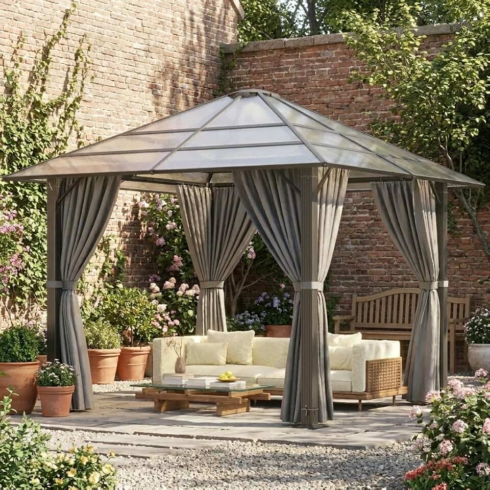 bleujardin - pergola extérieure - 3x3m - aluminium robuste, toit anti-UV