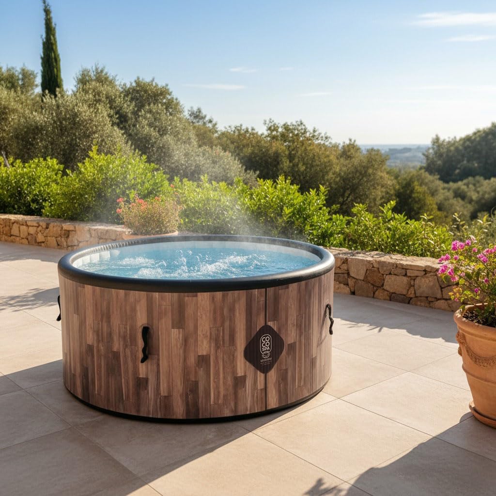 bleujardin Nordik Spa Gonflable - 150 cm de diamètre - 800 litres - Moteur 2240 W - 2 à 4 Personnes - Massage 140 Jets