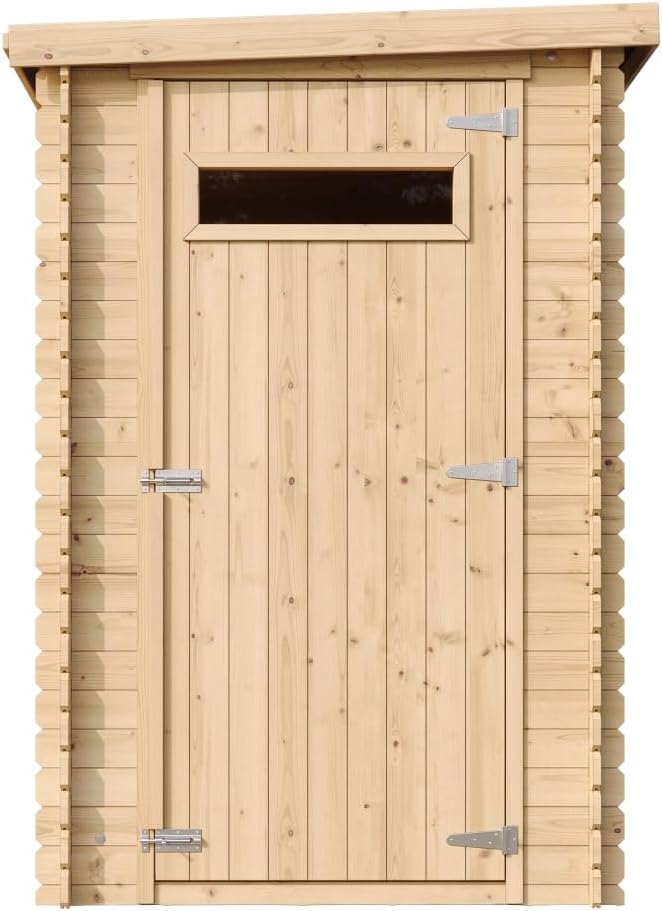 Abri de Jardin en Bois, Petite fenêtre, avec Sol TRAITÉ- Stockage extérieur l239xL144xH198 cm/2.63 m2 - Petit abri à Outils, Local à vélos - Toit imperméable, fenêtres bleujardin M306A+M306G