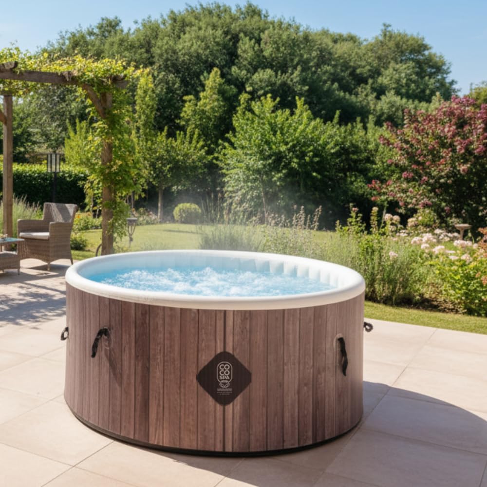 bleujardin Helsinki Spa Gonflable - 150 cm de diamètre - 800 litres - Moteur 2240 W - 2 à 4 Personnes - Massage 140 Jets