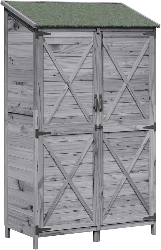 bleujardin - Abri de Jardin - 106x56x176,5 cm - bois, moderne, spacieux, aéré