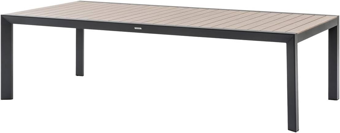 bleujardin - Evasion - table de jardin 12 places aluminium effet bois