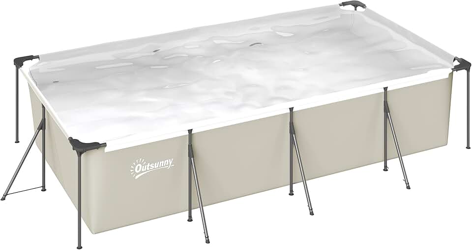 bleujardin - Piscine tubulaire familiale 394x208x80cm, PVC triple couche, structure stable, facile à monter - 6075L
