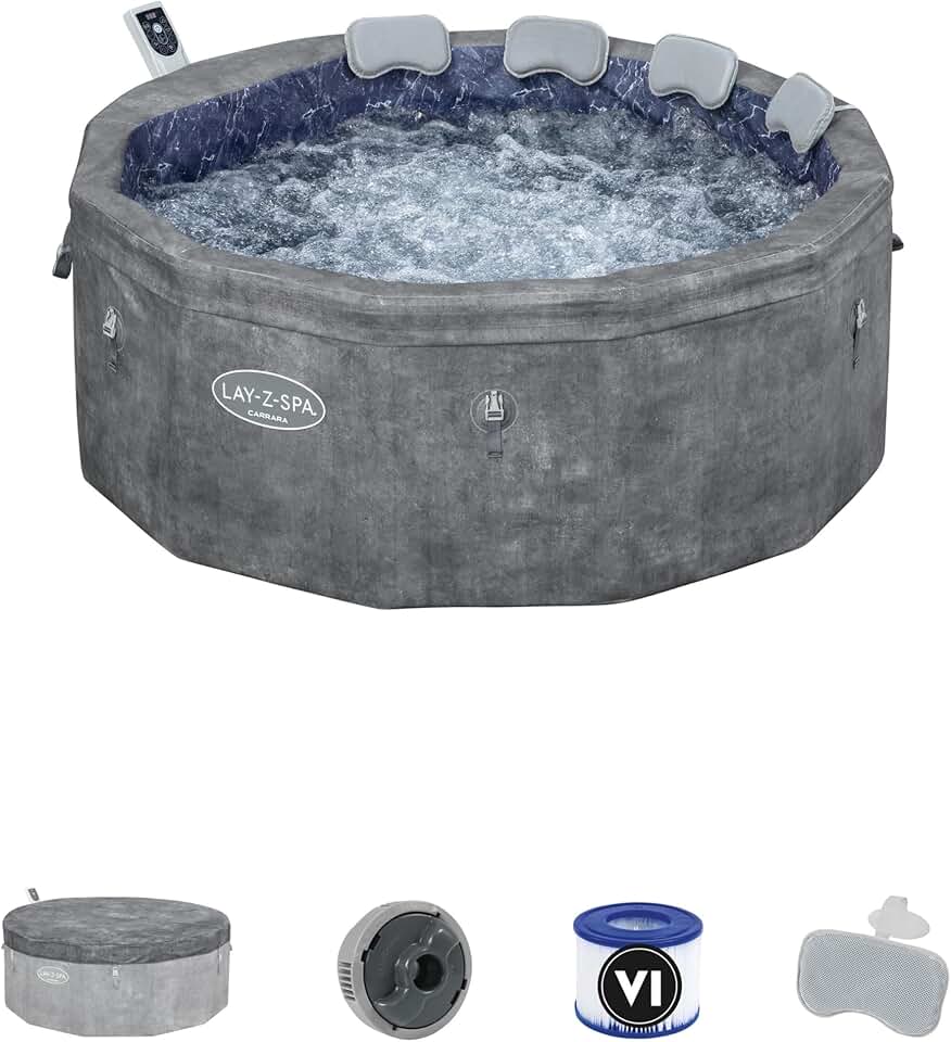 bleujardin - Spa Carrara Smart AirJet - 170x170x65cm - 4-6 pers, appli contrôle