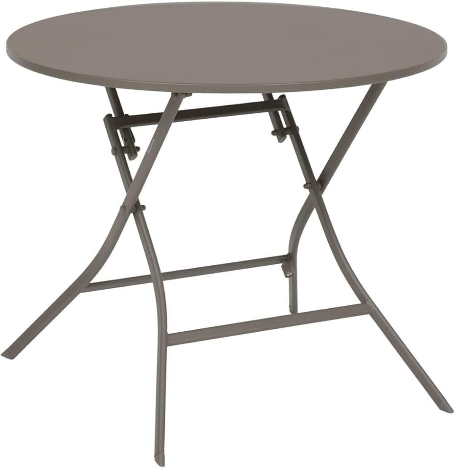 bleujardin - Greensboro - table pliante ronde acier antirouille 4 places