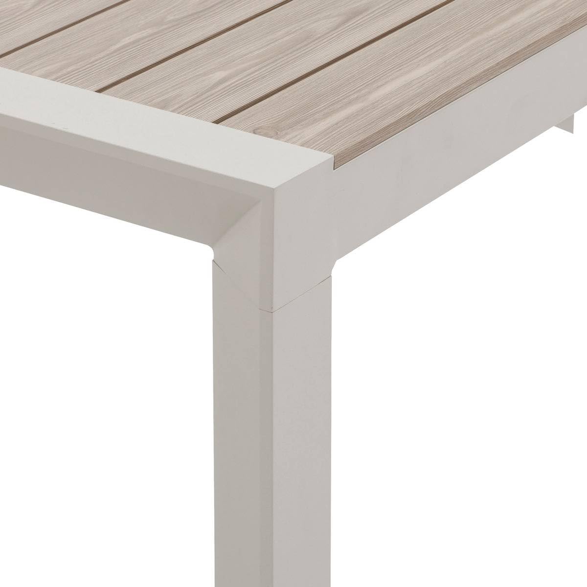 bleujardin - Table de jardin Évasion 8 places - aluminium, effet bois, lin et argile