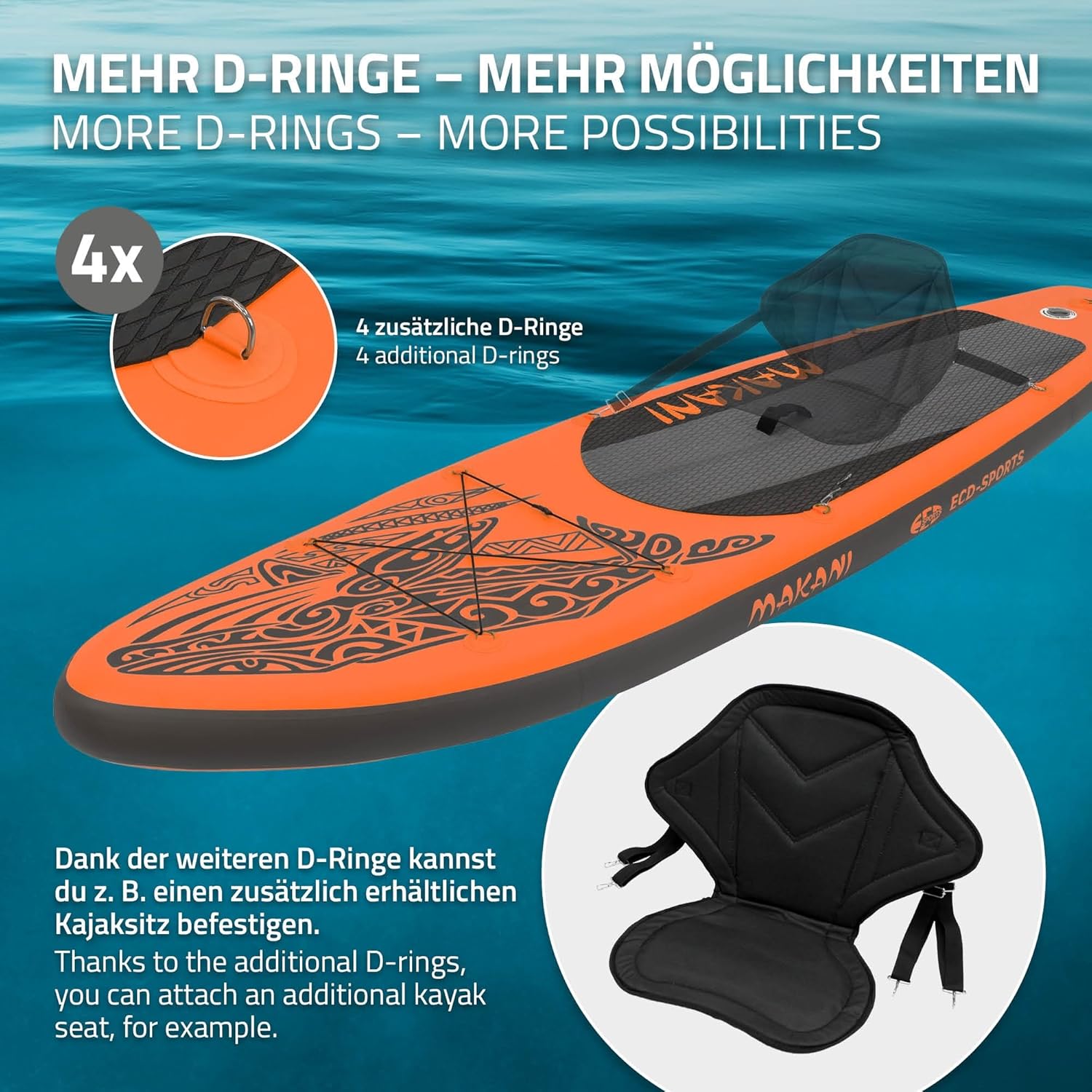 bleujardin - Stand Up Paddle Série - 305/308/320/380 cm - PVC, 120/150 kg, ép. 10/15 cm