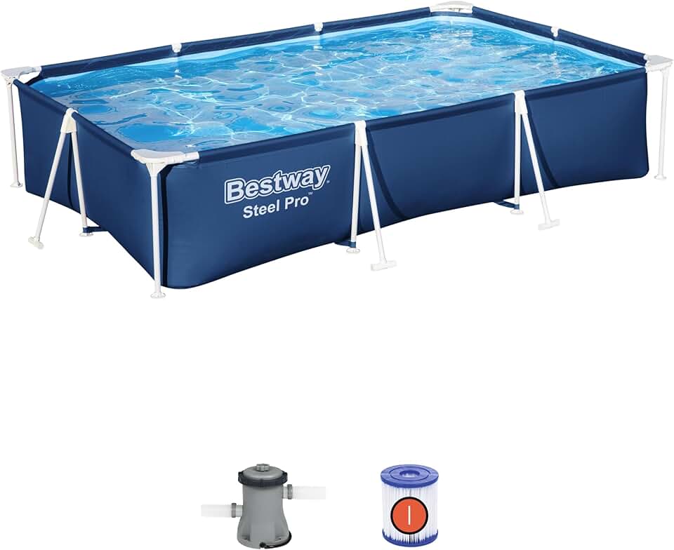 Piscine hors sol - Set complet - 3.00 x 2.01 x 0.66m - montage facile, 9'10