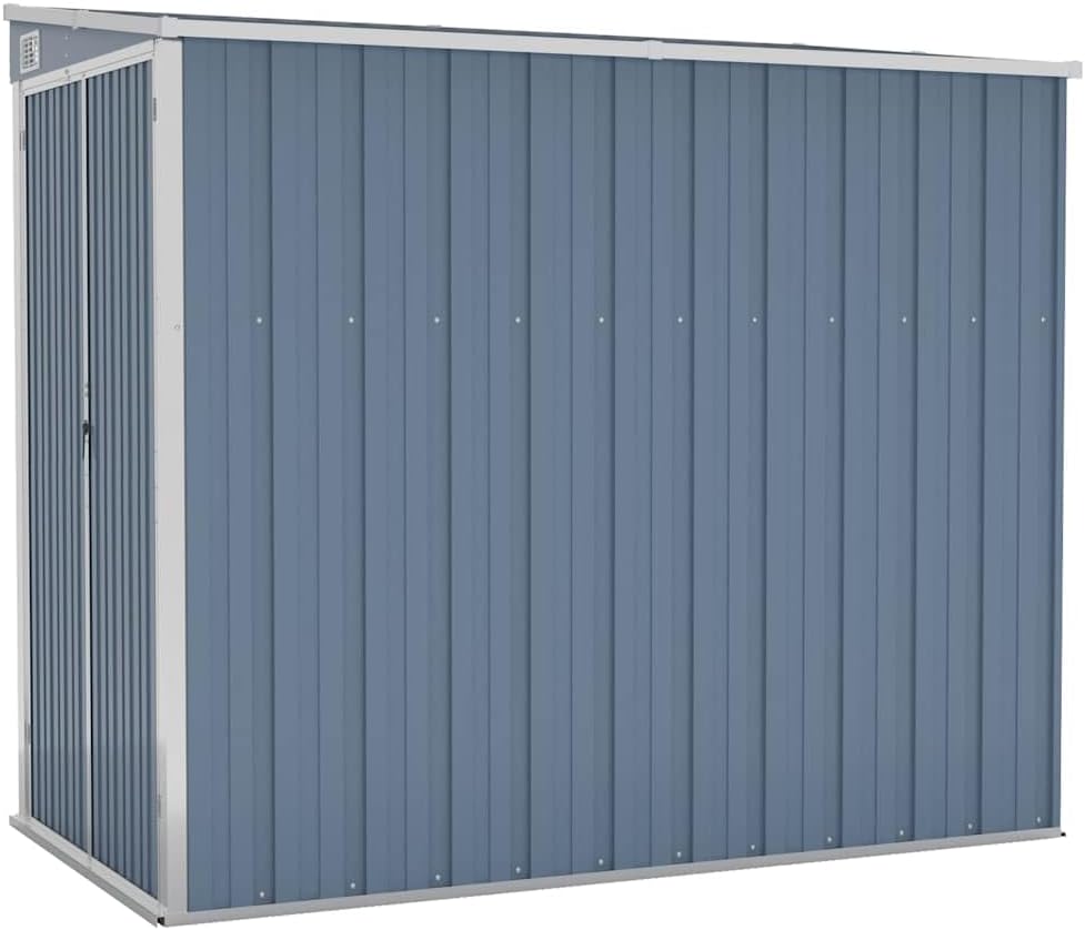bleujardin Abri de Jardin Mural Gris 118x194x178 cm Acier galvanisé,Maison & Jardin, Pelouses & Jardins, Vie en extérieur, Structures extérieures, Cabanes & abris de Jardin, Gris (Poids 31.54KG)
