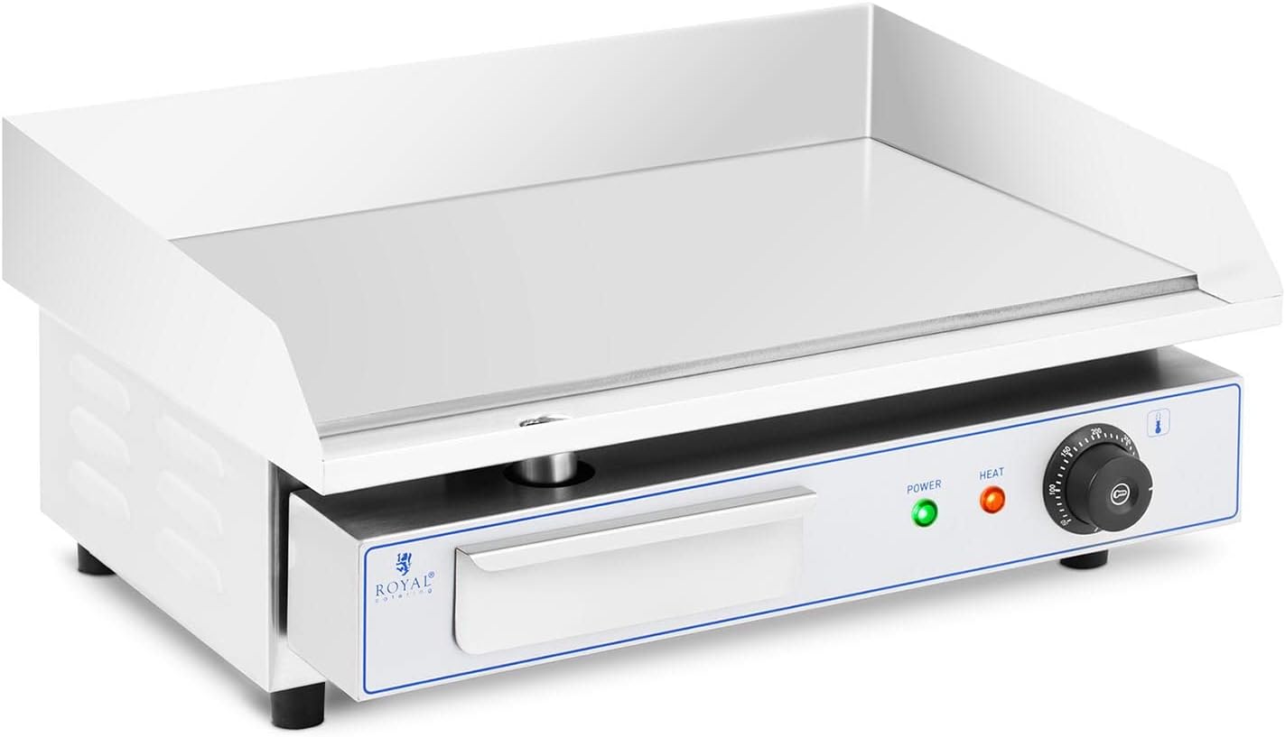 bleujardin - Plancha Électrique Lisse Inox 55x35 cm 3000W Restaurant
