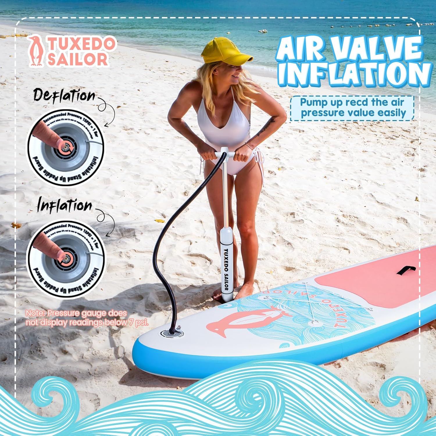 bleujardin - SUP gonflable adulte 320cm - stable, kit complet