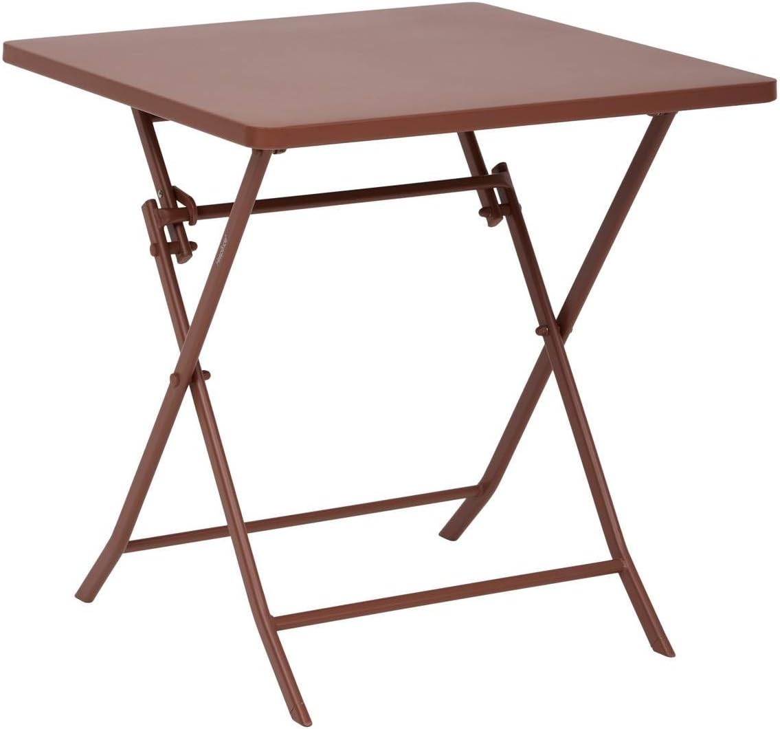 bleujardin - Greensboro - 2 places 70x70cm - table pliante acier acajou
