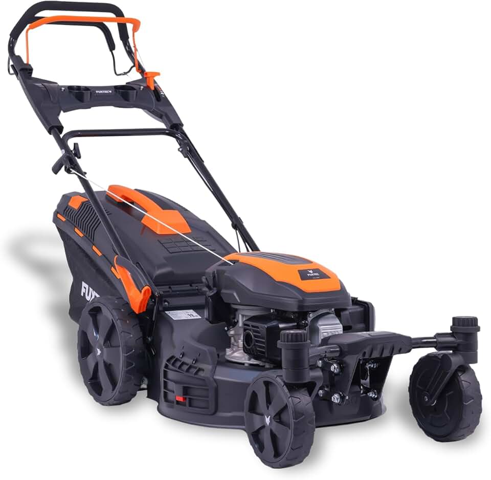 bleujardin Tondeuse à Gazon Thermique 4 en 1 avec Roues Avant Pivotantes FX-RM5170agile - 2,9kW | Largeur de Coupe 51cm | 25mm-75mm Bac 60L, Mulching & éjection latérale