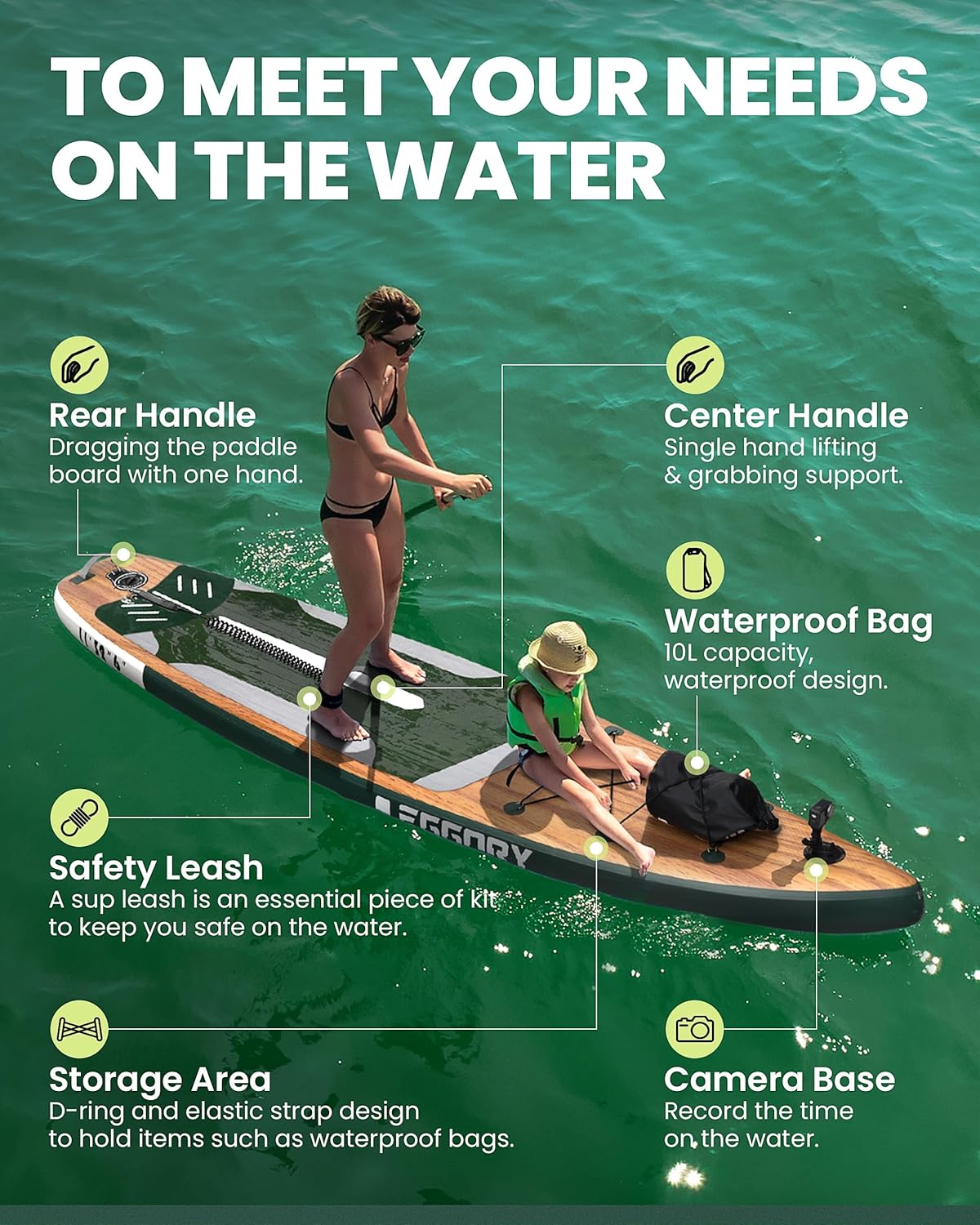 Stand Up Paddle Gonflable - accessoires complets, pompe, sac à dos
