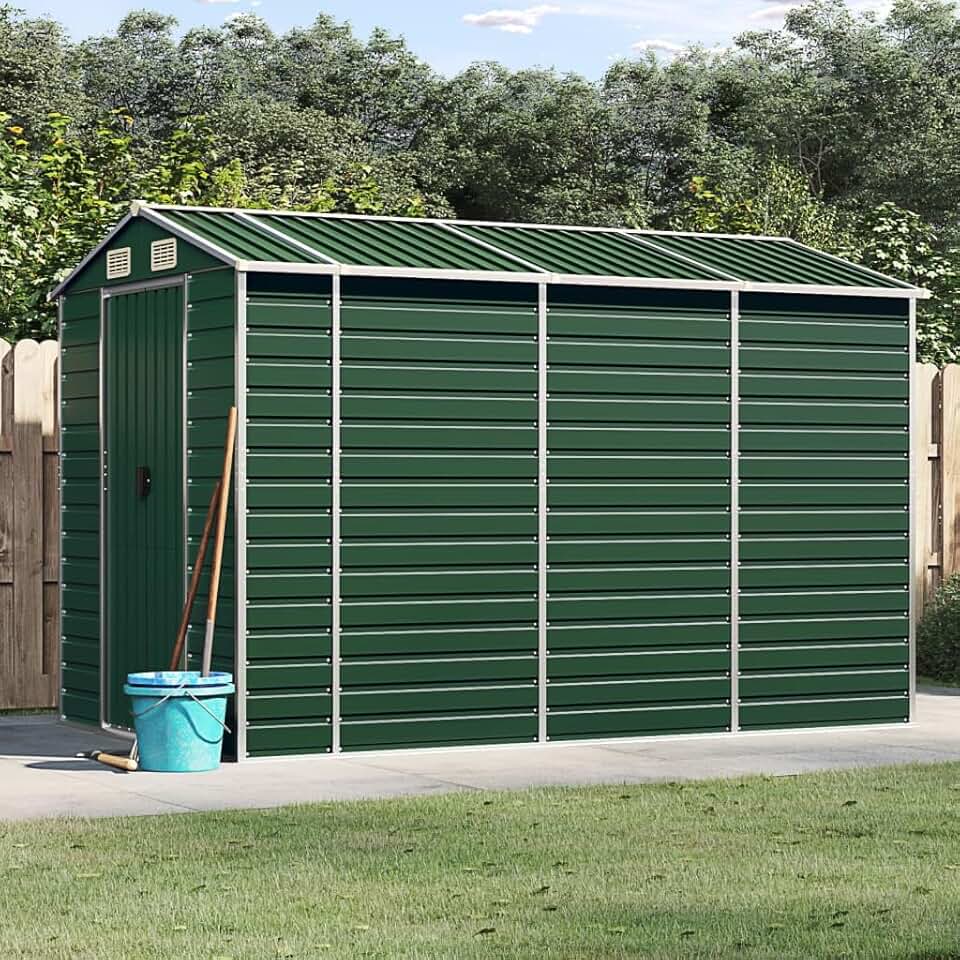 bleujardin Abri de Jardin Vert 191x300x198 cm Acier galvanisé,Abris De Jardin,Abri De Stockage pour Jardin,Abri D'Outils De Jardin