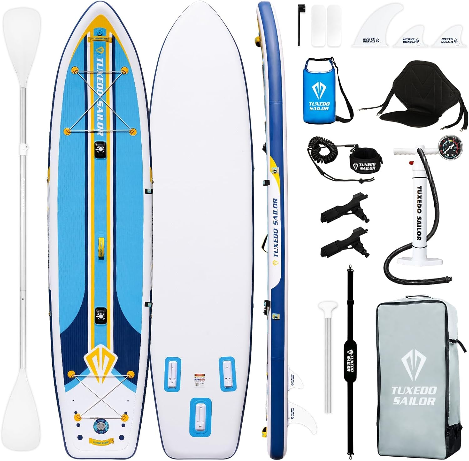 bleujardin - Paddle gonflable adulte - sup 320x80x15cm - planche stable, accessoires complets