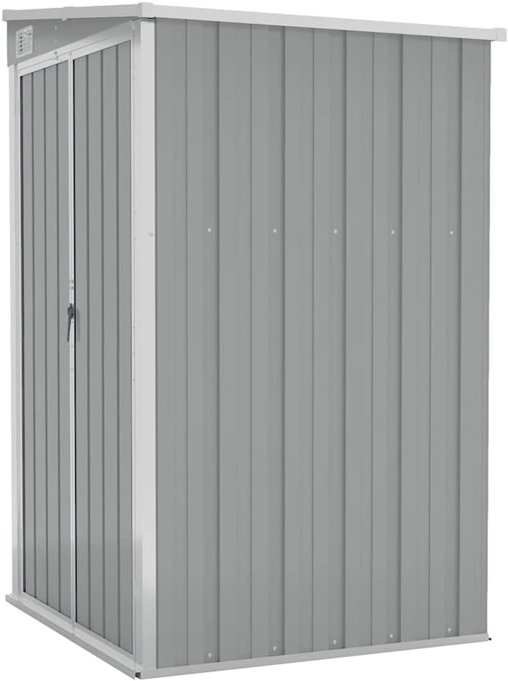 bleujardin Remise de Jardin Murale Gris 118x100x178 cm Acier galvanisé,Structures extérieures, Cabanes & abris de Jardin,316218