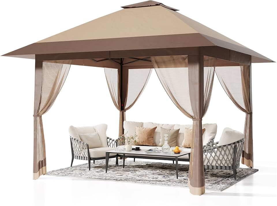 bleujardin - Abri de jardin Pop-up - 3x4m - moustiquaire, tente extérieure