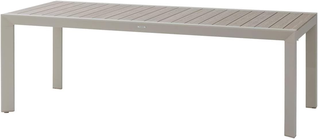 bleujardin - Table de jardin Évasion 8 places - aluminium, effet bois, lin et argile