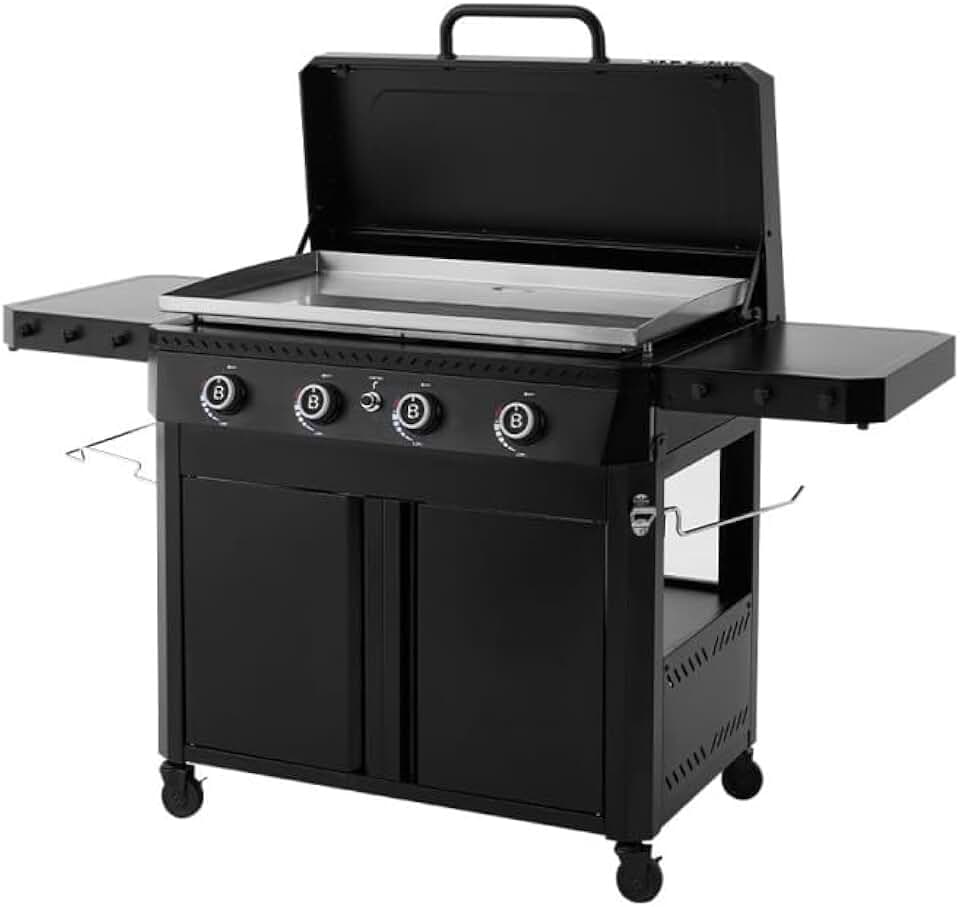 Favex - bleujardin Stellar série - 86x53 cm - Plancha gaz 4 feux, capot, 16kW