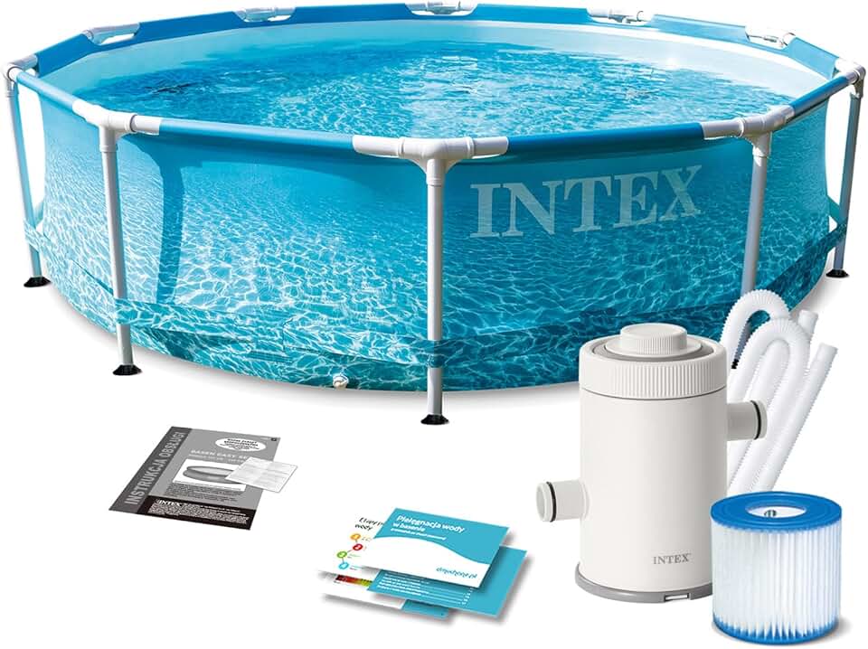 bleujardin - Kit Piscinette Tubulaire Ocean - ø3,05x0,76m - montage rapide