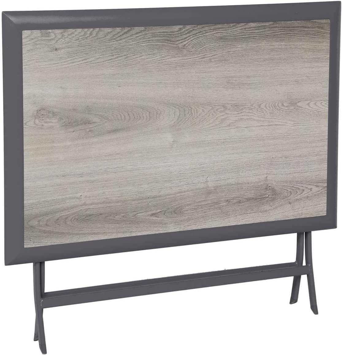 bleujardin - Azua - table pliante rectangulaire, 4 places, aluminium epoxy, gris fumé