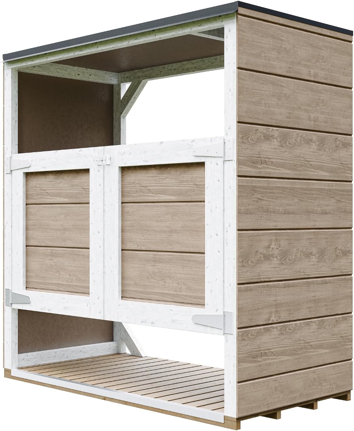 Abri de Jardin pour poubelles, Cache Poubelle extérieur 2x240L – Coffre de Rangement Exterieur, Armoire de Jardin, cabane de Jardin Exterieur – bleujardin M980A-TERRA Brown