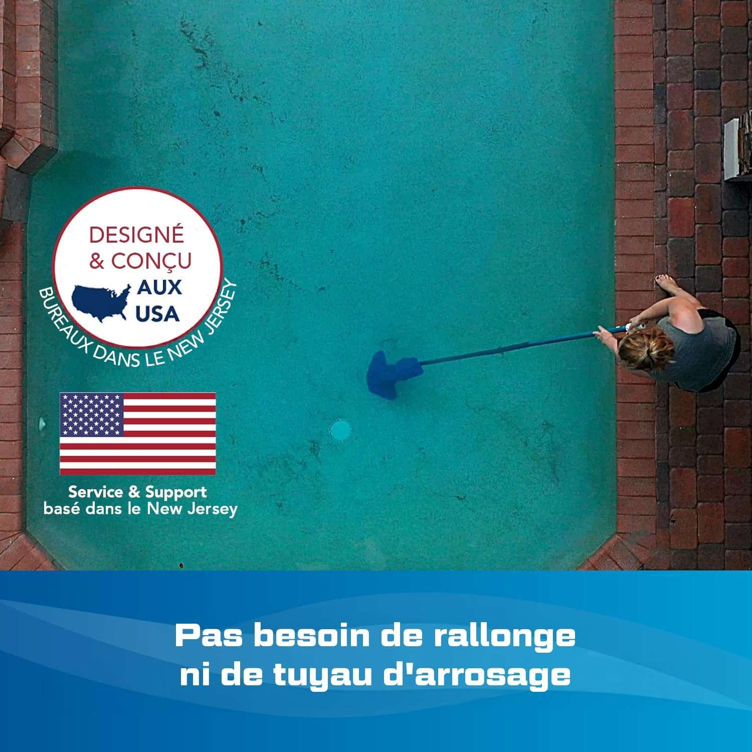 Water Tech - bleujardin Max Li - aspirateur piscine sans fil, puissance accrue, moteur P30, spa, CG
