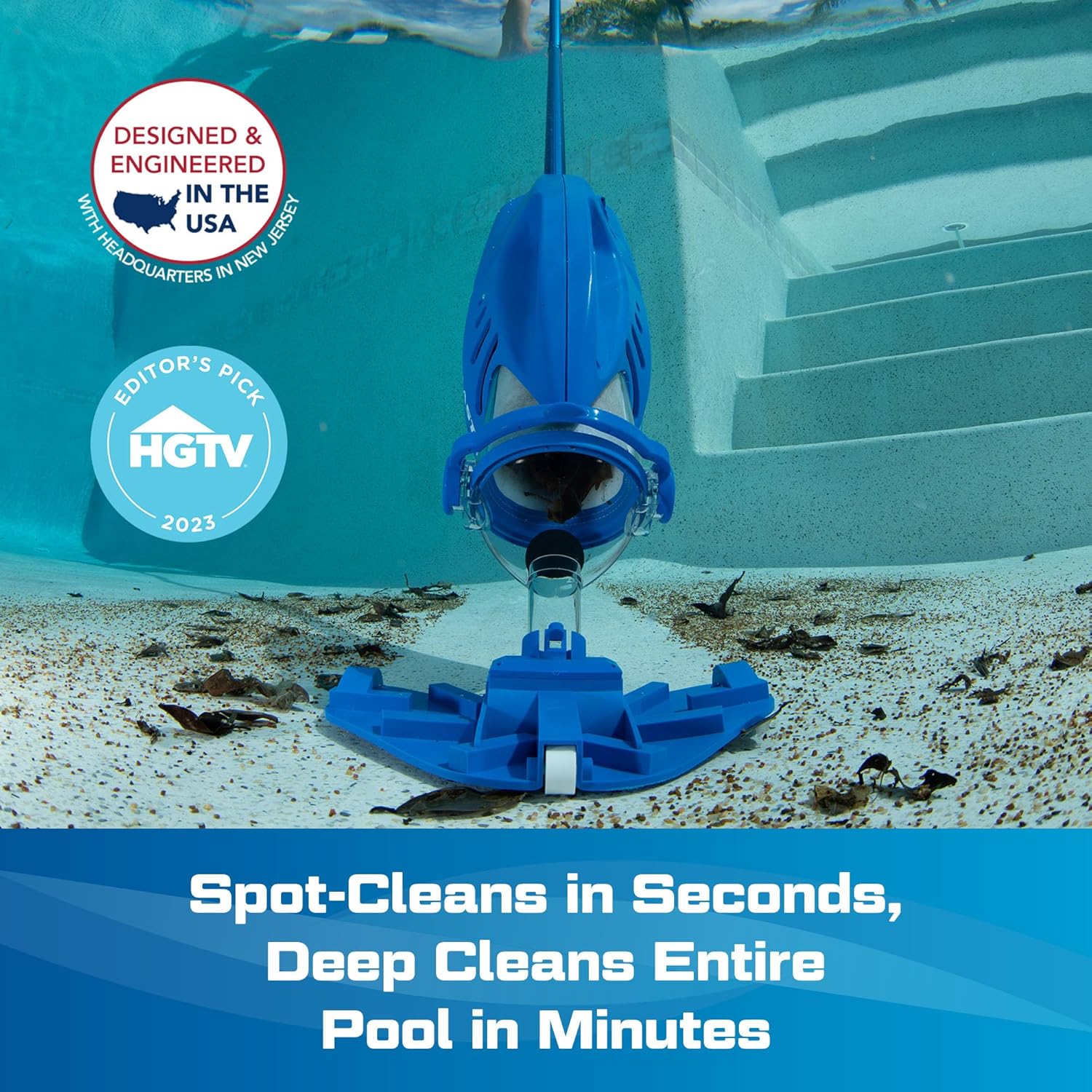 Water Tech bleujardin Max Li Aspirateur de piscine, aspirateur de piscine sans fil avec moteur P30, aspirateur à main pour piscine et spa