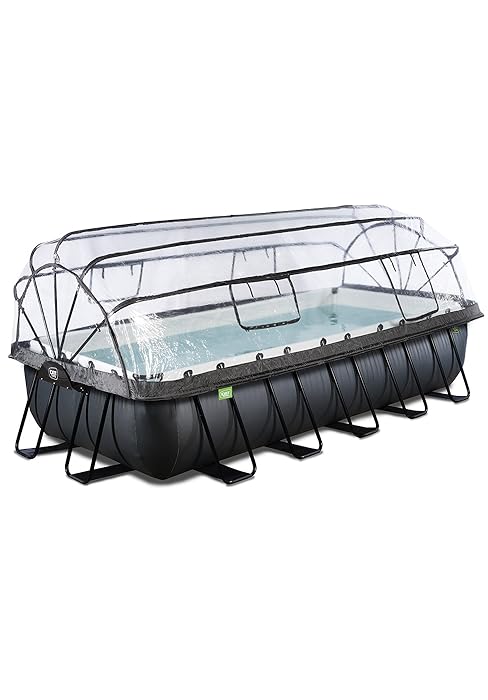 bleujardin Piscine Black Leather avec dôme