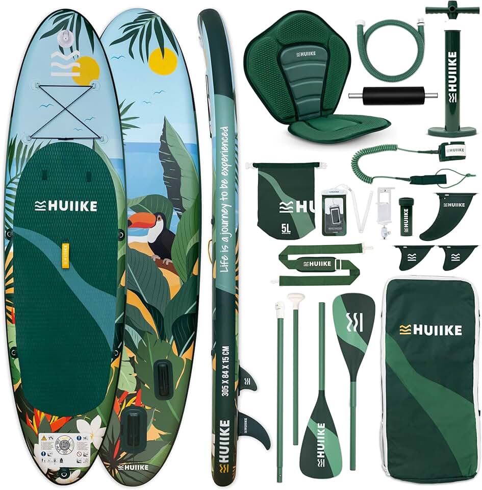bleujardin - Paddle gonflable adulte série stable - 305x84x15 cm - Accessoires inclus, supporte 130 kg