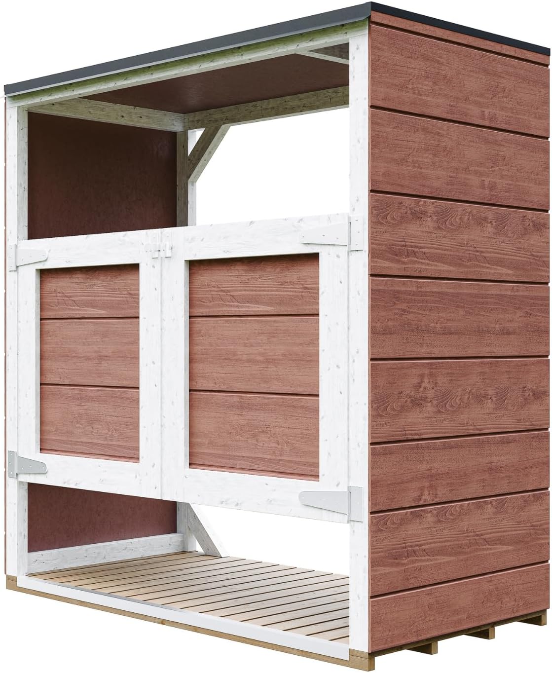 Abri de Jardin pour poubelles, Cache Poubelle extérieur 2x240L – Coffre de Rangement Exterieur, Armoire de Jardin, cabane de Jardin Exterieur – bleujardin M980A-REDWOOD Red
