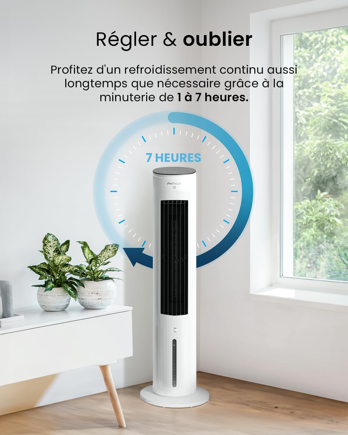 bleujardin - OmniAir - 5L - 3 vitesses, 4 modes, minuterie 7h, clim mobile