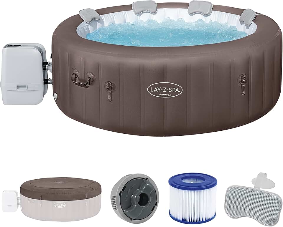 bleujardin - spa Dominica - 196x196x71cm - hydrojet, appli mobile