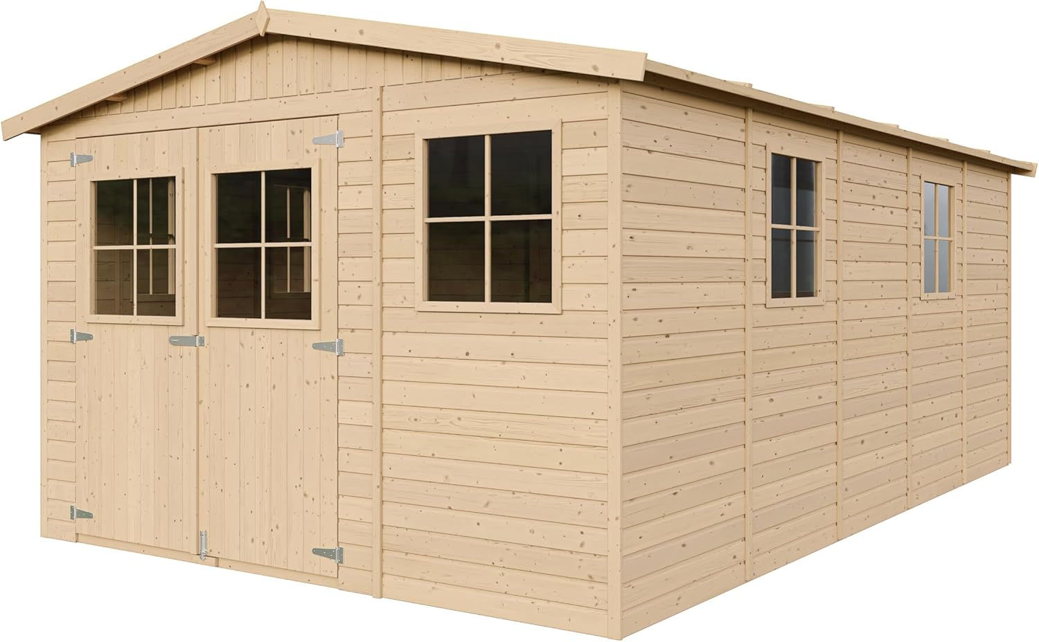 ABRI de Jardin en Bois Exterieur avec Les PLANCHERS IMPRÉGNÉ - Chalet en Pin/épicéa- H226x324x516 cm/15 m²- Construction de Panneaux- Rangement pour vélos, Remise à Outils- bleujardin M337+M337G