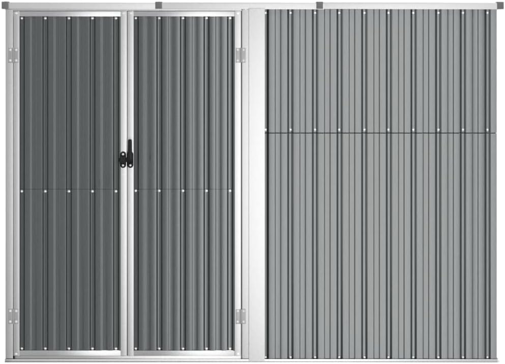 bleujardin Abri à Outils de Jardin Gris 225x89x161 cm Acier galvanisé, Maison & Jardin, Pelouses & Jardins, Vie en extérieur, Structures extérieures, Cabanes & abris de Jardin, Gris, (Poids 36.62KG)