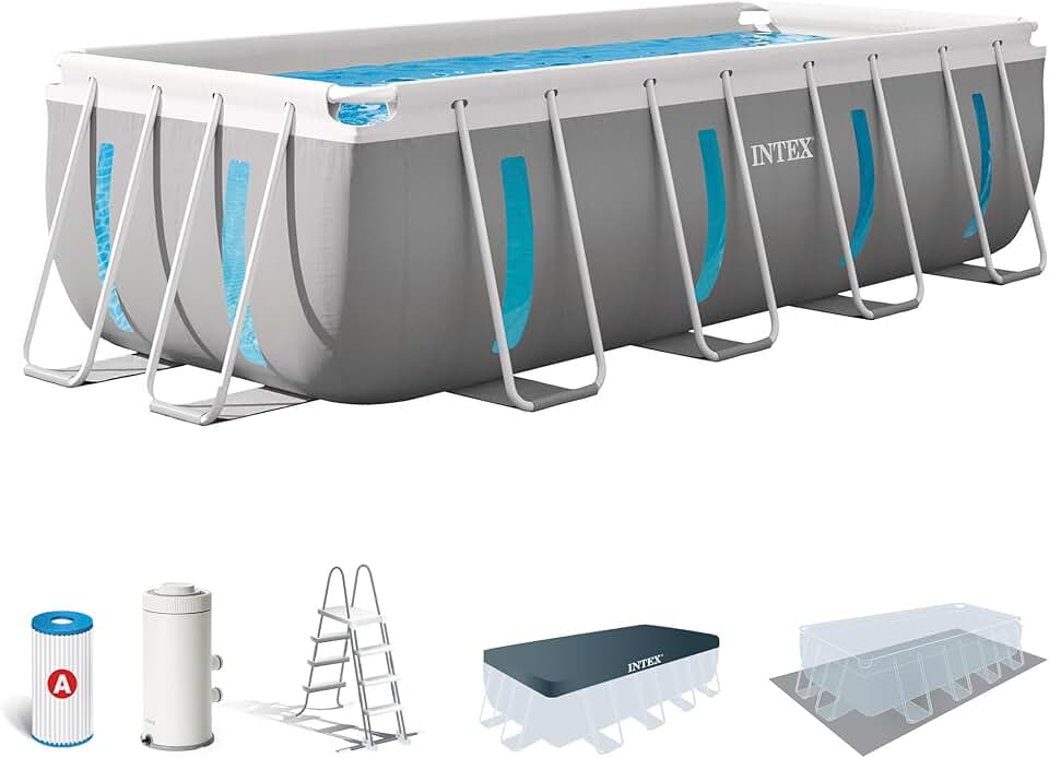 bleujardin - Clearview tubulaire - 4x2x1,22m - kit piscine rectangulaire