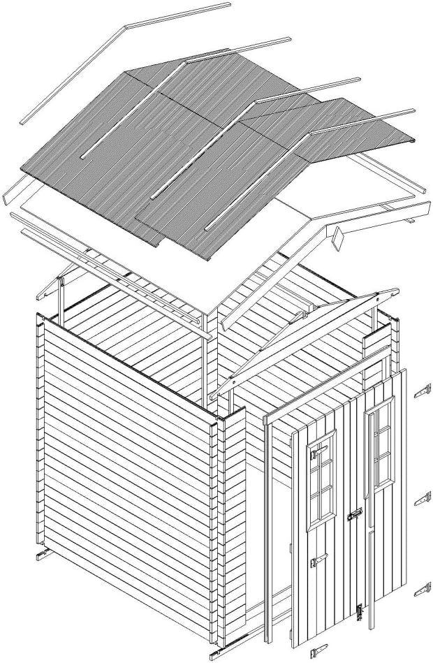 Abri de Jardin en Bois - Stockage extérieur I196xL136xH218 cm/ 1.98 m2 Petit abri à Outils, Local à vélos - bleujardin M367C