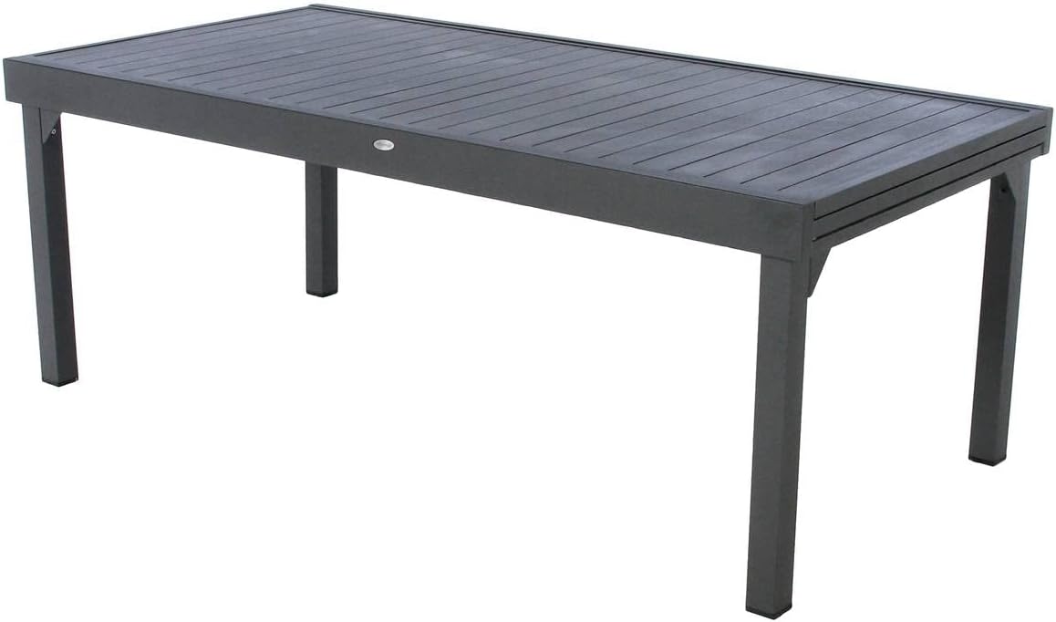 bleujardin - Piazza - 230/340x100 cm - table extensible 12 places, aluminium antirouille