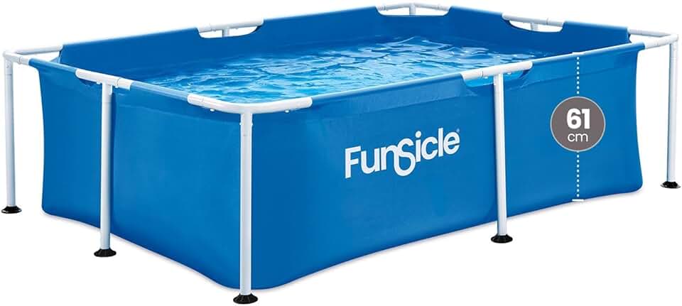 bleujardin - Piscine tubulaire rectangulaire - 2,13x1,52x0,61 m - montage facile, résistante