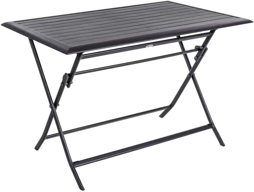 bleujardin - Azua - table pliante 4 places, alu époxy gris graphite