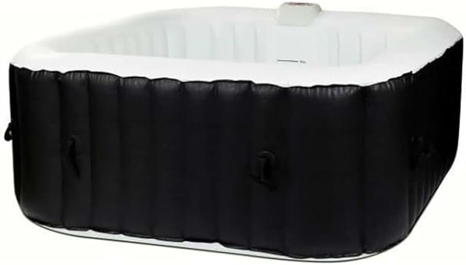 bleujardin - Spa gonflable carré - 155 x 65 cm - 4 personnes, laminé