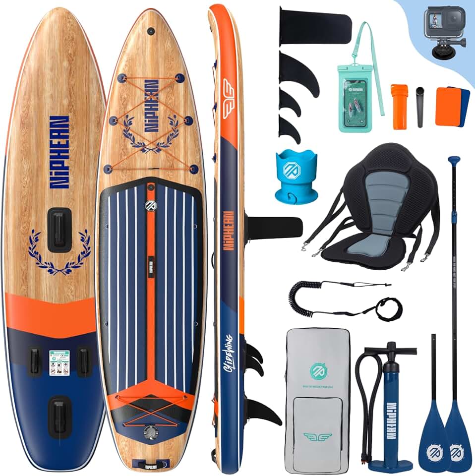 bleujardin - Extra Large Paddle - 2+1 pers - gonflable, aileron, housse étanche