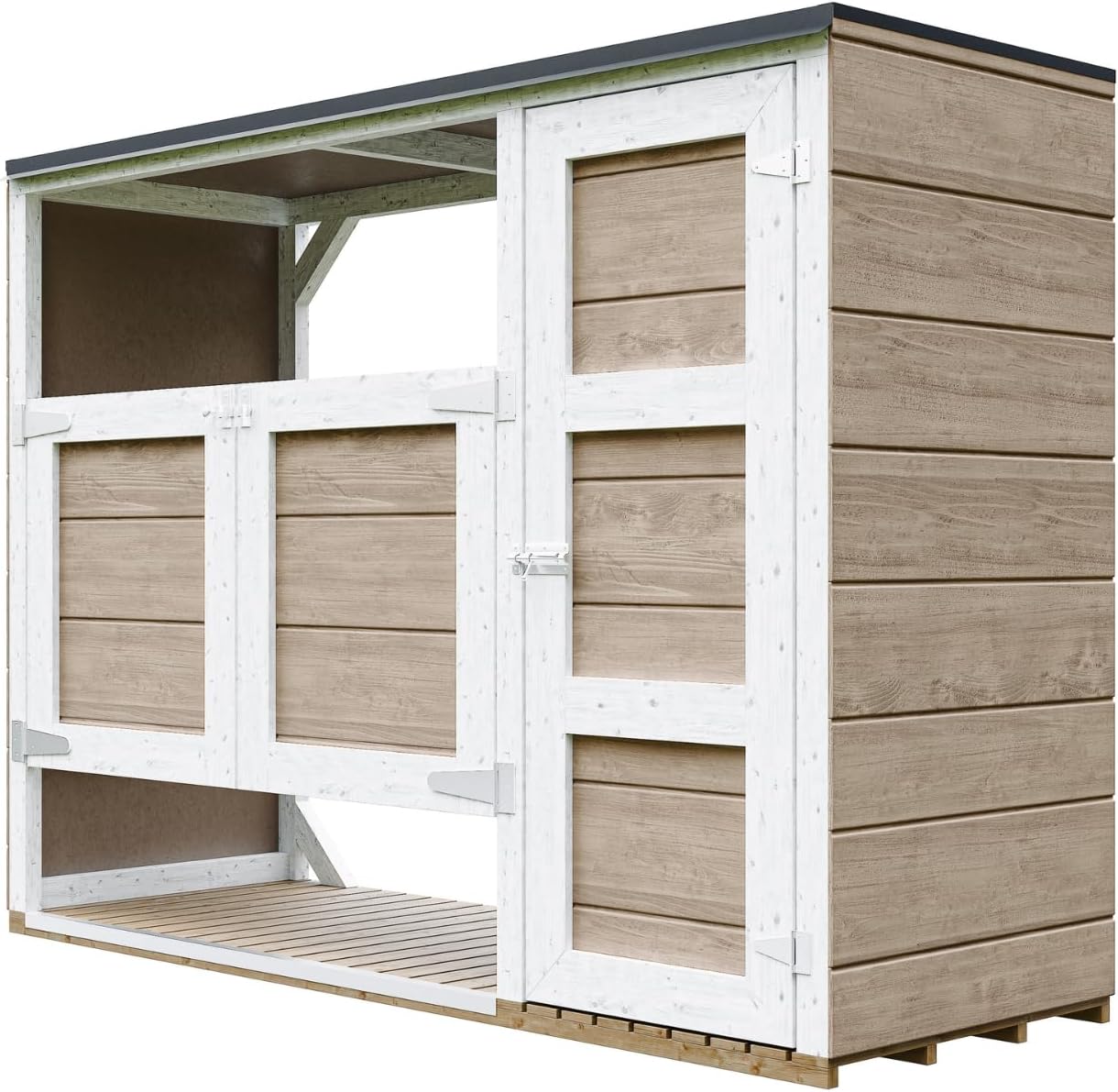 Abri de Jardin pour poubelles, Cache Poubelle extérieur 2x240L – Coffre de Rangement Exterieur, Armoire de Jardin, cabane de Jardin Exterieur – bleujardin M981A-TERRA Brown