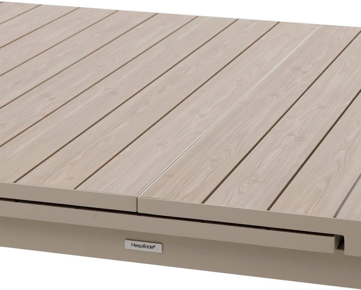 bleujardin - Evasion Argile - table extensible 14 places - aluminium bois antirouille, rallonge