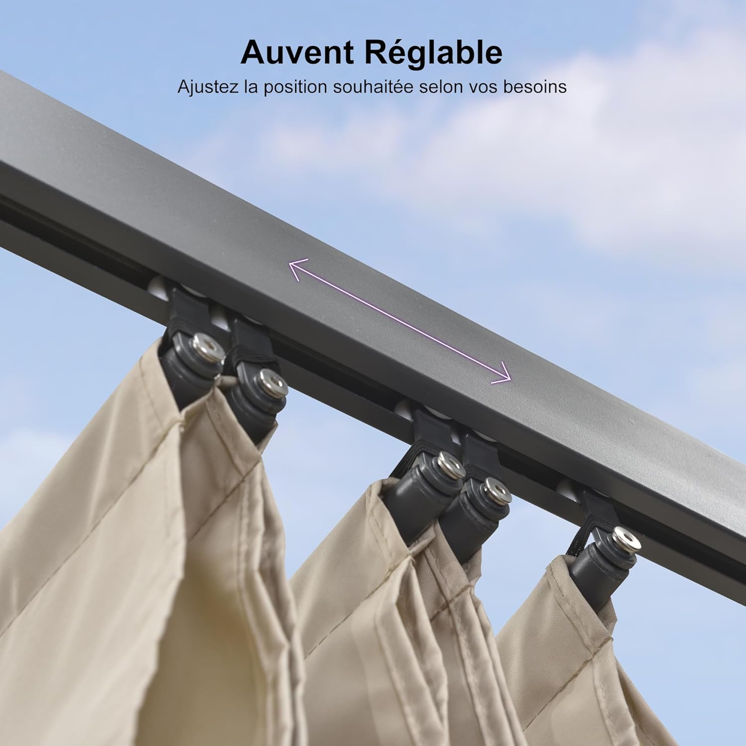 bleujardin - Pergola aluminium 5,5x3m toit coulissant extérieur