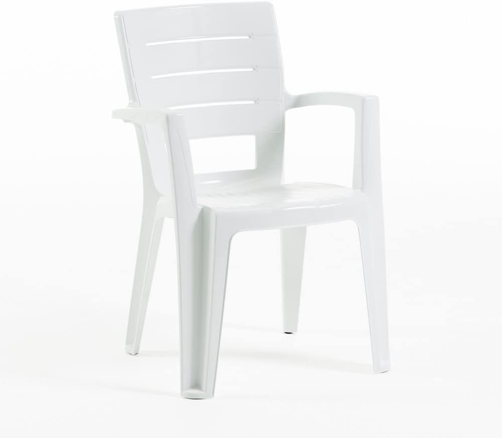 Thomas & Anita - Ensemble repas 6 pers. acier/polypropylène - 160x90 cm, chaises empilables