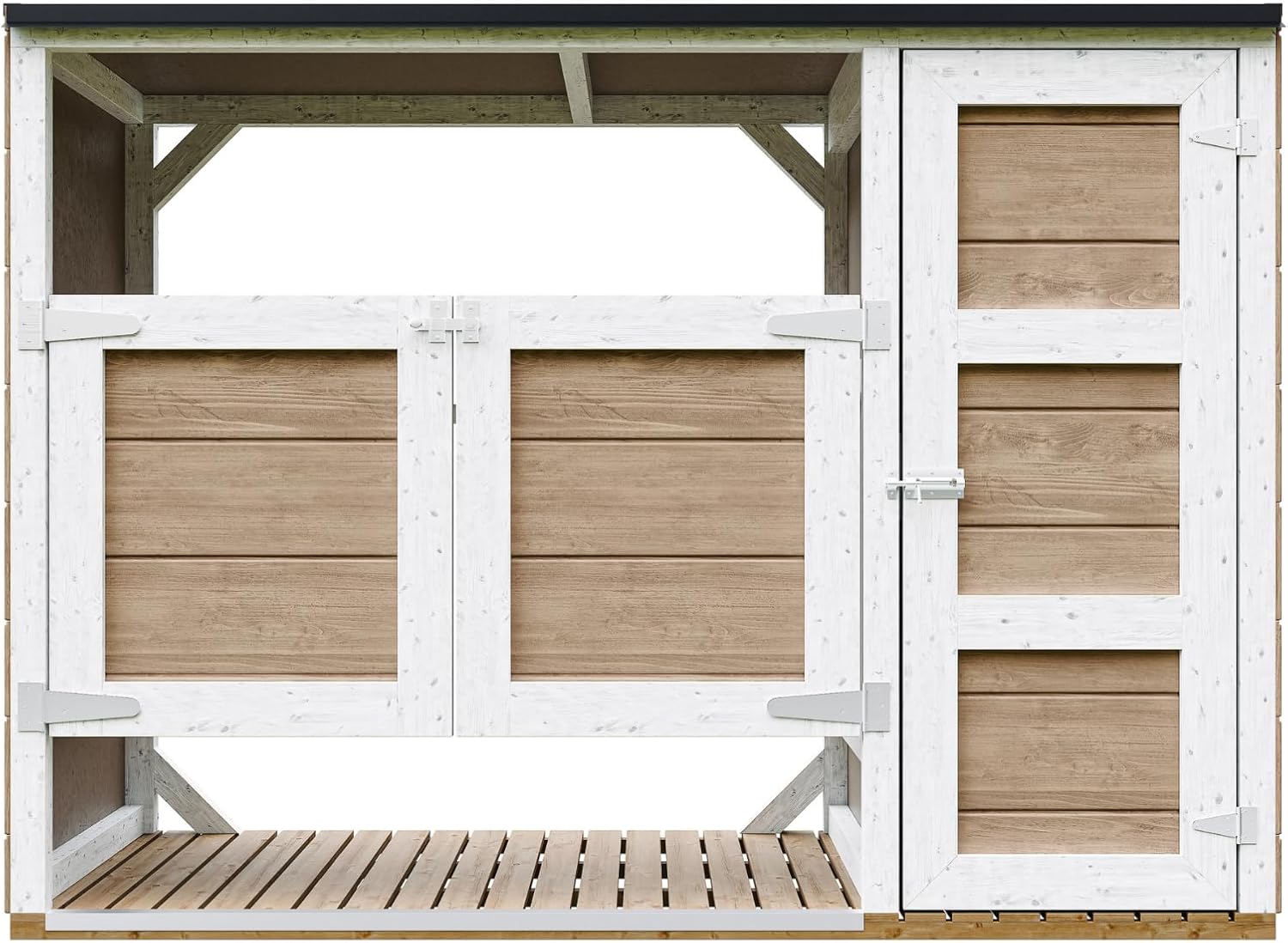 Abri de Jardin pour poubelles, Cache Poubelle extérieur 2x240L – Coffre de Rangement Exterieur, Armoire de Jardin, cabane de Jardin Exterieur – bleujardin M981A-TERRA Brown