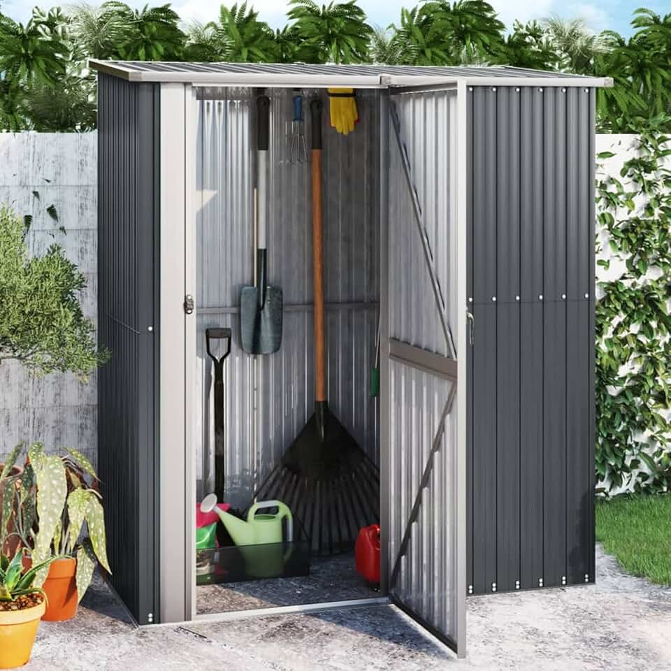 bleujardin - abri de jardin acier galvanisé - 180,5x97x209,5 cm - anthracite - bleujardin